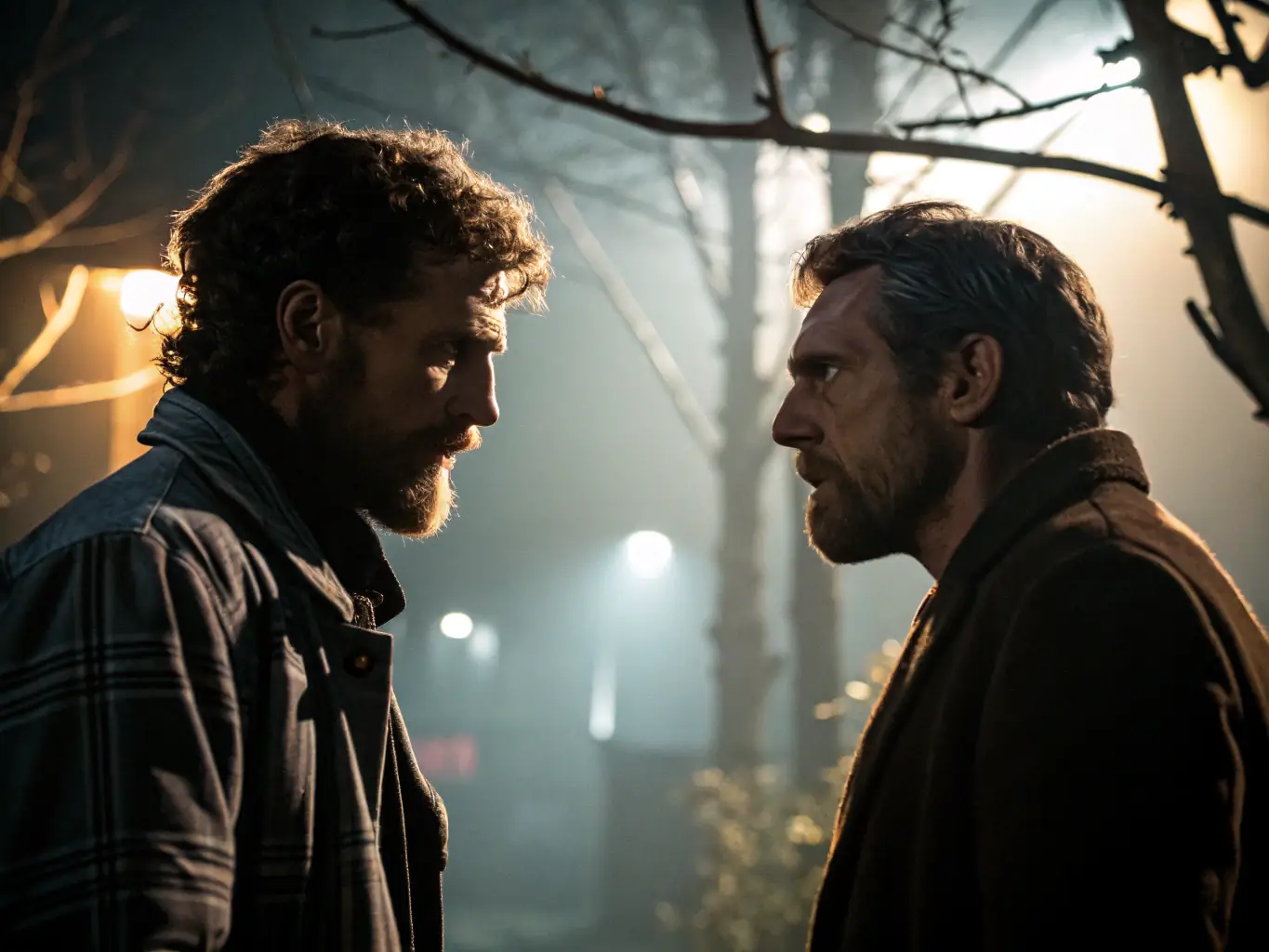 A still from an independent film screening, depicting a poignant scene with expressive actors in a dramatic setting.